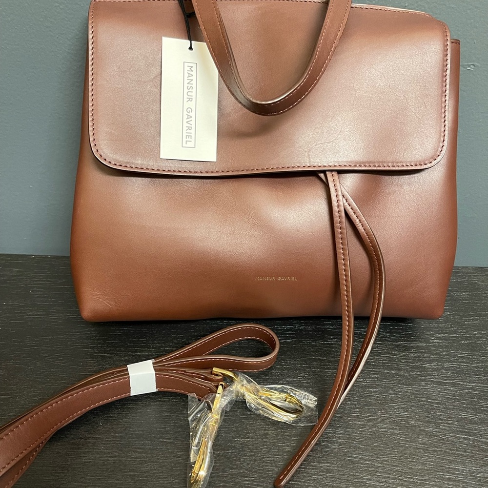 New with tags Mansur Gavriel brown leather bag